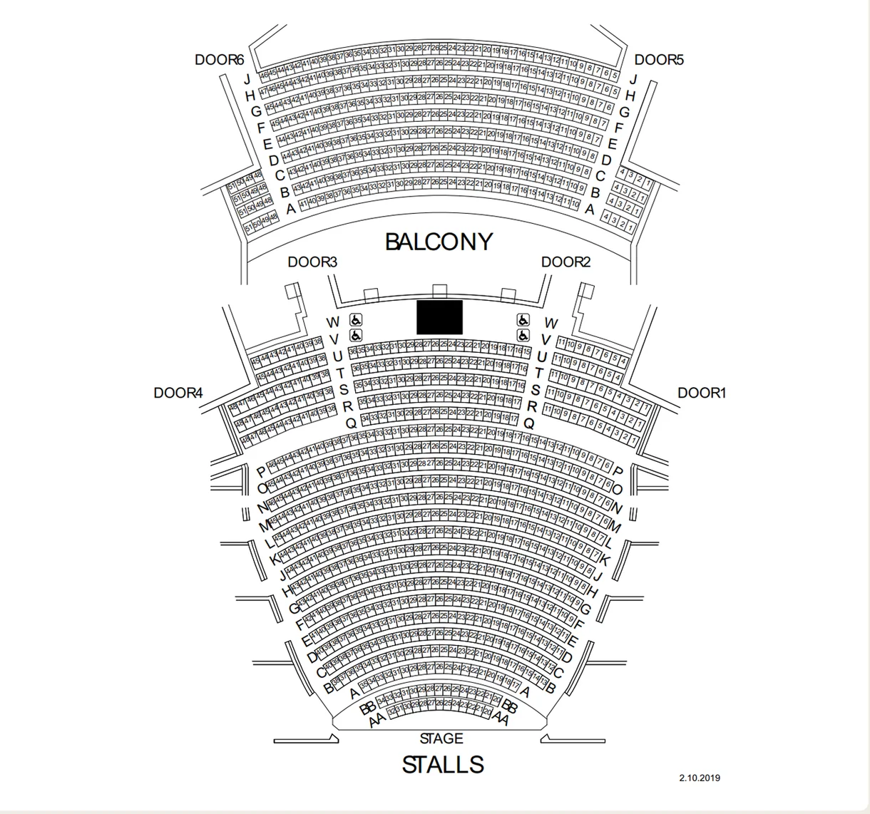 full seating plan visual of theatre 1